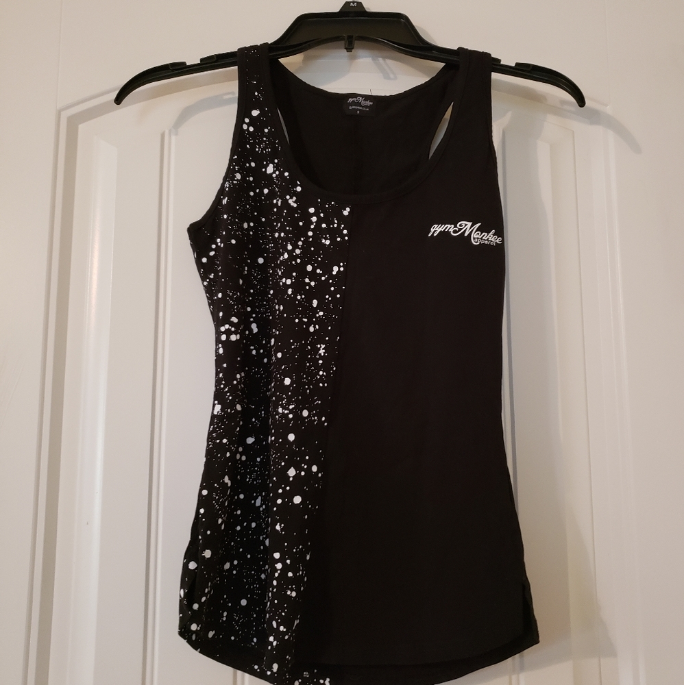 Ladies Black Speckled Tank Sz-S